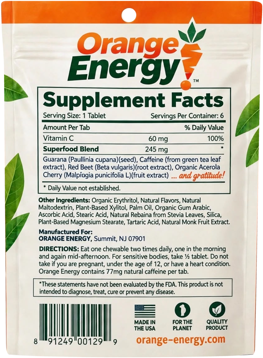 Orange Energy pack, back